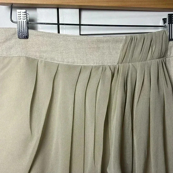 Anthropologie Yoana Baraschi Draped Sash Linen Blend Skirt Size 8 Gold Shimmer - Picture 6 of 15